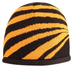 Zimní pletená čepice  - AKCE / DOPRODEJ - vzor 151 - černá - čáry