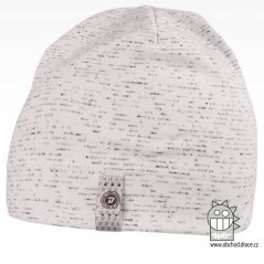 Bavlněná čepice Alan - vzor 02 - bílá / melír