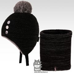 Laponka a nákrčník pletený Bambi set - vzor 09