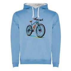 Dětská mikina s kapucí Urban - vzor 011 - nebesky modrá/bílá / Jízdní kolo