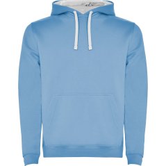 Dětská mikina s kapucí Urban - vzor 1001- nebesky modrá/bílá
