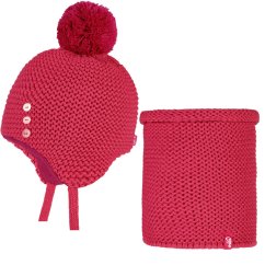 Laponka a nákrčník pletený Bambi set - vzor 17 - starorůžová