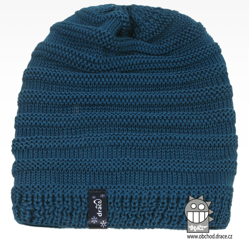 Merino pletená čepice Harmony - vzor 11 - petrol