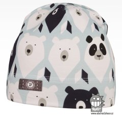 Bavlněná celopotištěná čepice - vzor 09 - světle modrá, medvědi