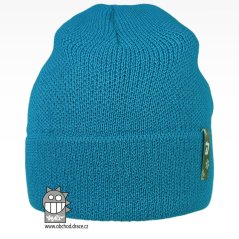 Merino pletená čepice Urban - vzor 09 - modrá