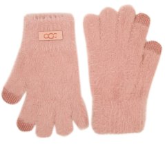 Dámské pletené prstové rukavice - vzor 025 - starorůžová