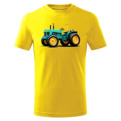 Dětské bavlněné tričko s potiskem - vzor 0096 - zlutá / Traktor