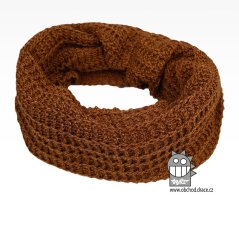 Merino pletená šála chomout Harmony - vzor 10 - zlatohnědá