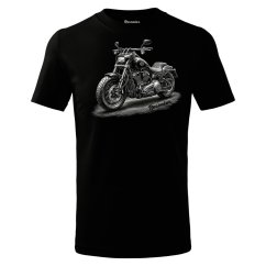 Pánské bavlněné tričko - vzor 003 - černá / legendární motocykl