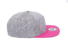 Kšiltovka Snapback melange - vzor 04 - šedý melír/růžová
