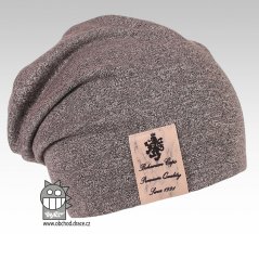 Bavlněná čepice Pastels DOUBLE - vzor 12 - středně šedá