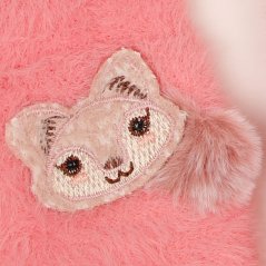 Dětské pletené palcové rukavice 3 - 5 let - vzor 070 - růžová - liška