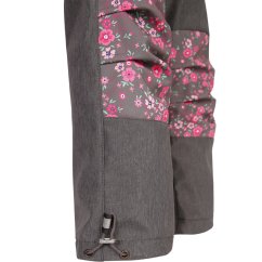 Kalhoty softshell - vzor 09 - tmavě šedá / melír - kytičky