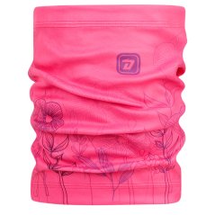 Fleecový nákrčník Yetti - vzor 52 - růžová neon - květiny