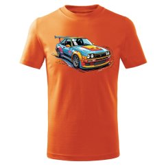 Dětské bavlněné tričko s potiskem - vzor 0191 - oranžová / Sportovní auto