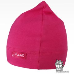 Bavlněná kojenecká čepice Čertík - vzor 21 - malinová