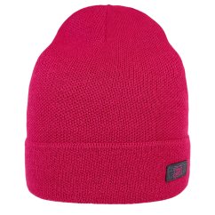 Merino pletená čepice Urban - vzor 38 - malinová