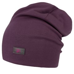 Bavlněná čepice Pastels DOUBLE - vzor 56 - tmavě starofialová