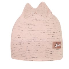 Bavlněná kojenecká čepice Čertík - vzor 40 - růžová melír