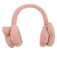 Zimní chlupaté klapky na uši - vzor 02 - starorůžová- králíček