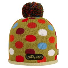 Zimní pletená čepice  - AKCE / DOPRODEJ - vzor 245 - olivová - puntík