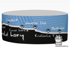 Funkční čelenka Baldo Jizerské hory - vzor 007 - modrá / černá