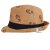 Letní chlapecký klobouk/slamák - Trilby - vzor 001 - hnědá - auta