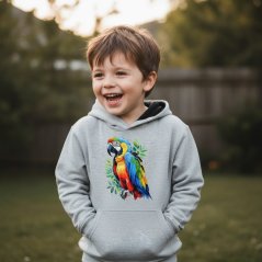 Dětská mikina s kapucí Urban - vzor 022 - papoušek