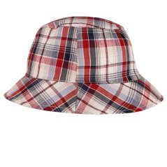 Letní bavlněný klobouk Hawaii - vzor 67 - červená - kostka