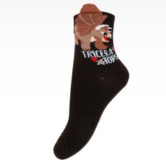 Dětské bavlněné ponožky - vzor 186 - černá - dinosaurus