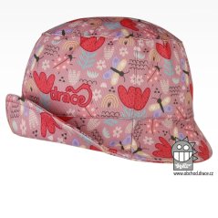 Funkční vzdušný letní klobouk Florida - vzor 35 - starorůžová - louka - DOPRODEJ