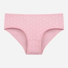 Dívčí bavlněné kalhotky - vzor 247 - starorůžová - srdíčka
