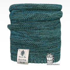 Nákrčník pletený Colors - vzor 30 - tyrkysová melír