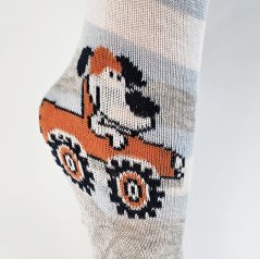 Dětské bavlněné punčocháče Milusie - vzor 016 - světle modrá auto