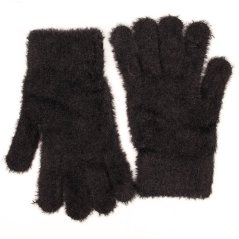 Dámské pletené prstové rukavice - vzor 035 - černá