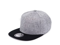 Kšiltovka Snapback melange - vzor 01 - šedý melír/černá vel. 56-60