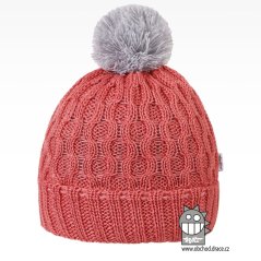 Merino pletená čepice Vanto - vzor 07 - lososová