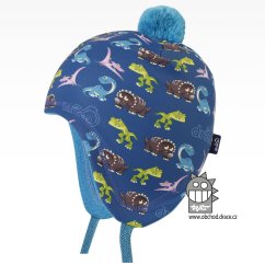 Laponka Polárka - vzor 25 - modrá, dinosauři