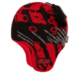 Dětská zimní pletená laponka  AKCE / DOPRODEJ - vzor 225 - červená