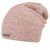 Dámská zimní pletená čepice s příměsí vlny a králičí srsti - vzor 007 - růžová / šedá