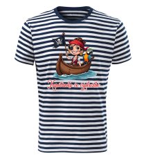 Bavlněné dámské tričko s potiskem - vzor 177 - Sailor / Kapitánka ve výslužbě