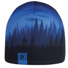 Funkční čepice Bruno - vzor 216 - tmavě modrá - les - čepice na jaro / podzim