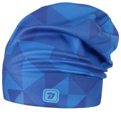 Fleecová čepice Yetti - vzor 61 - modrá - trojůhelníky