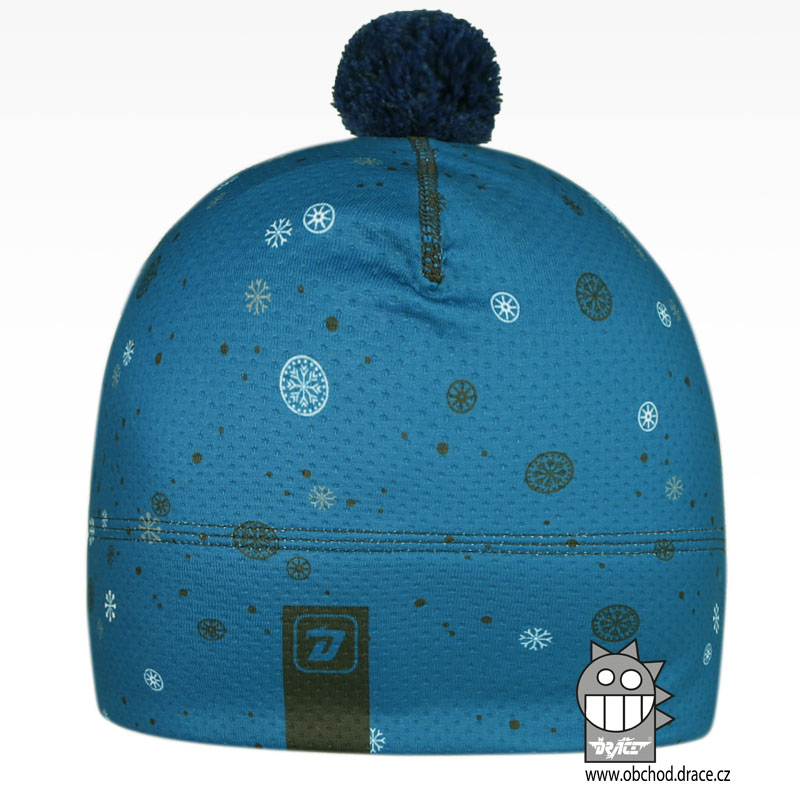 Fiocco - zimní funkční čepice s počesem - vzor 009 - modrá, liška