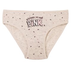 Dívčí bavlněné kalhotky - vzor 195 - světle šedý melír - pink