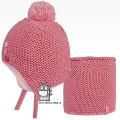 Laponka a nákrčník pletený Bambi set - vzor 15