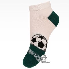 Dětské bavlněné kotníkové ponožky - vzor 125 - bílá - míč