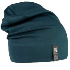 Spadlá bavlněná čepice Pepe - vzor 23 - petrol - dinosaurus