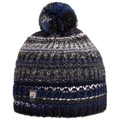 Zimní teplá vlněná čepice Olivia - vzor 27 - modrá / šedá