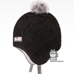 Merino pletená kojenecká laponka Vivo - vzor 10 - černá
